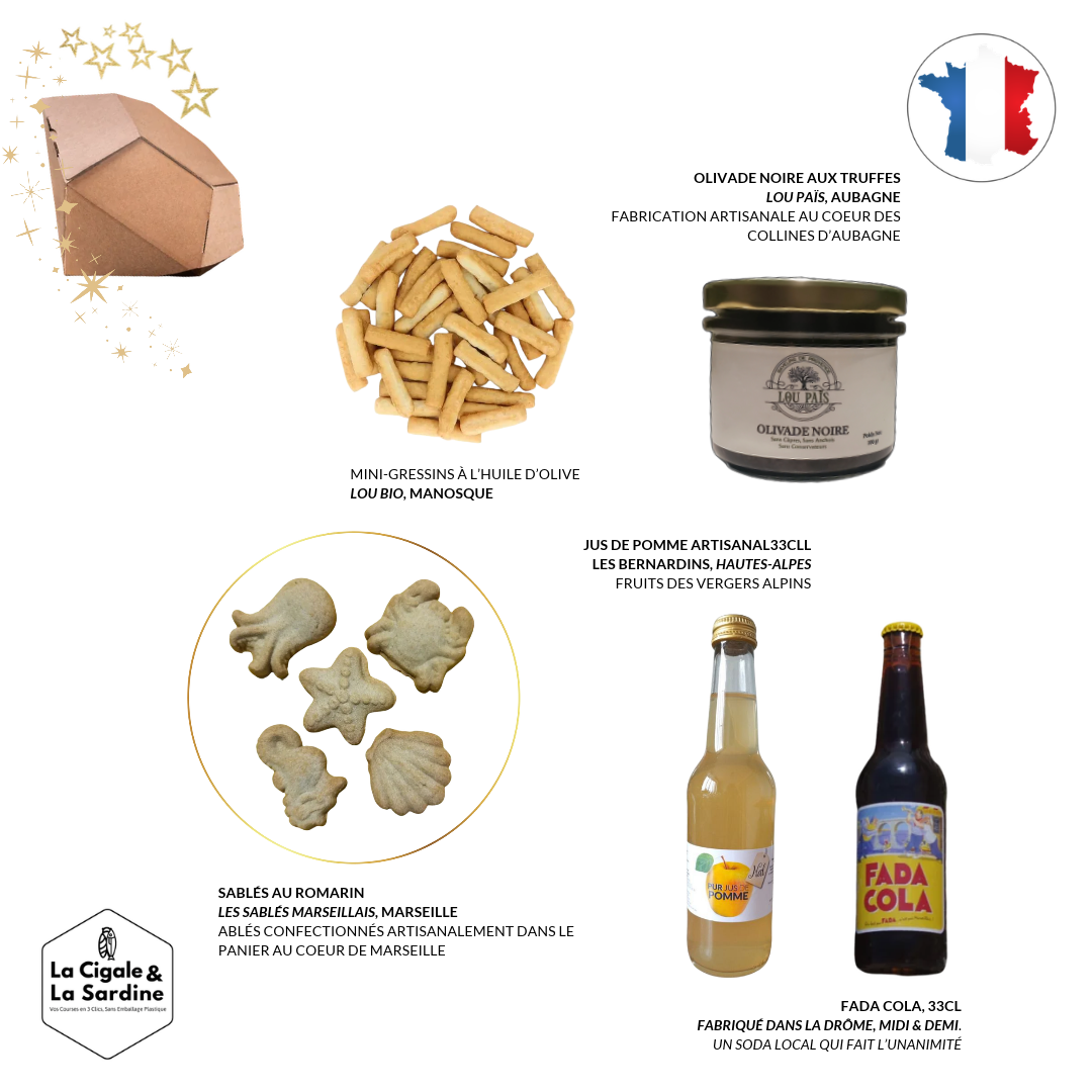 Coffret cadeau Apéritif -* Produits locaux dans un écrin de diamant