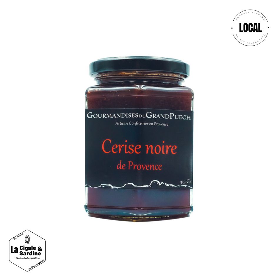 Confiture Artisanale aux Cerises Noires | 315g | Cuite au Chaudron de Cuivre