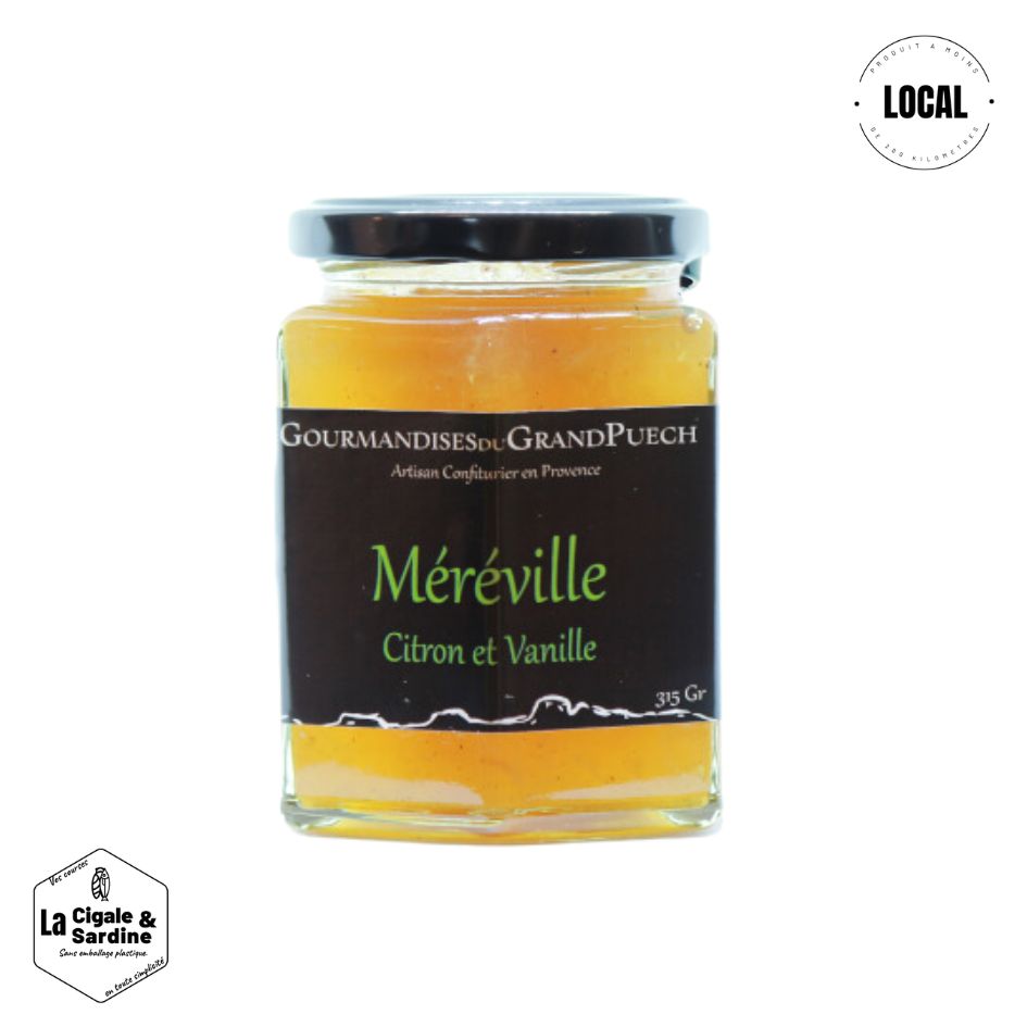 Confiture Artisanale Pastèque Méreville Citron Vanille | 315g | Cuite au Chaudron de Cuivre