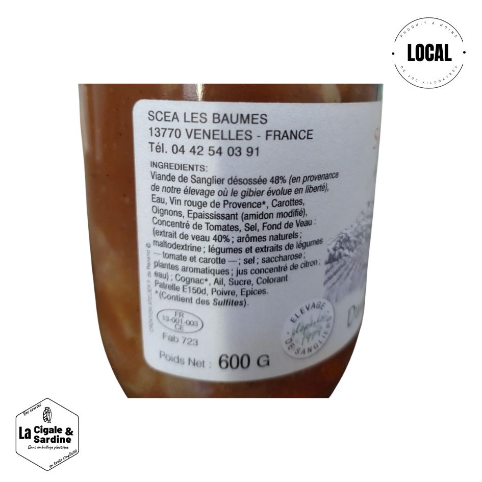 Daube de Sanglier|Elevage de Venelles