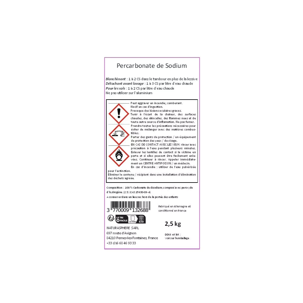 Percarbonate de sodium - Le nettoyant naturel polyvalent | Sachet de 500g