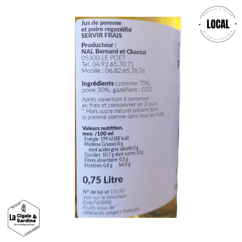 Pétillant Pomme-Poire des Alpes - Boisson sans alcool | 75cl