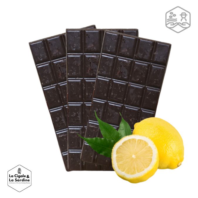 Tablette de Chocolat Noir Citron - Vrac|Fabriquée dans la Drôme