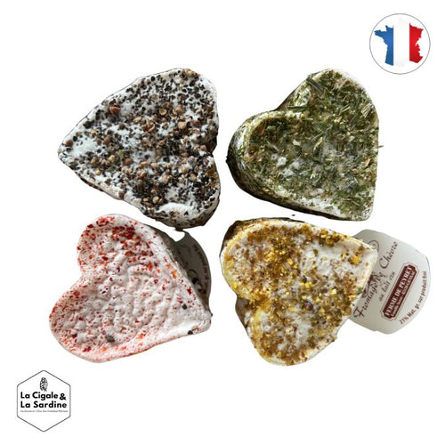 Lot de 4 Fromages de Chèvre Aromatisés - Cœurs de Chèvre au Lait Cru