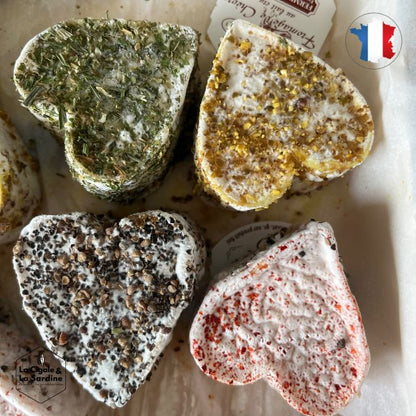 Lot de 4 Fromages de Chèvre Aromatisés - Cœurs de Chèvre au Lait Cru