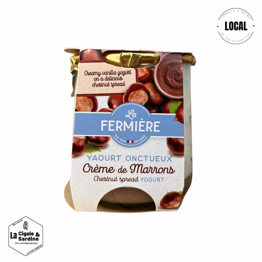 Yaourt Crème de Marron - Au Lait entier des Alpes | Pot individuel en Verre