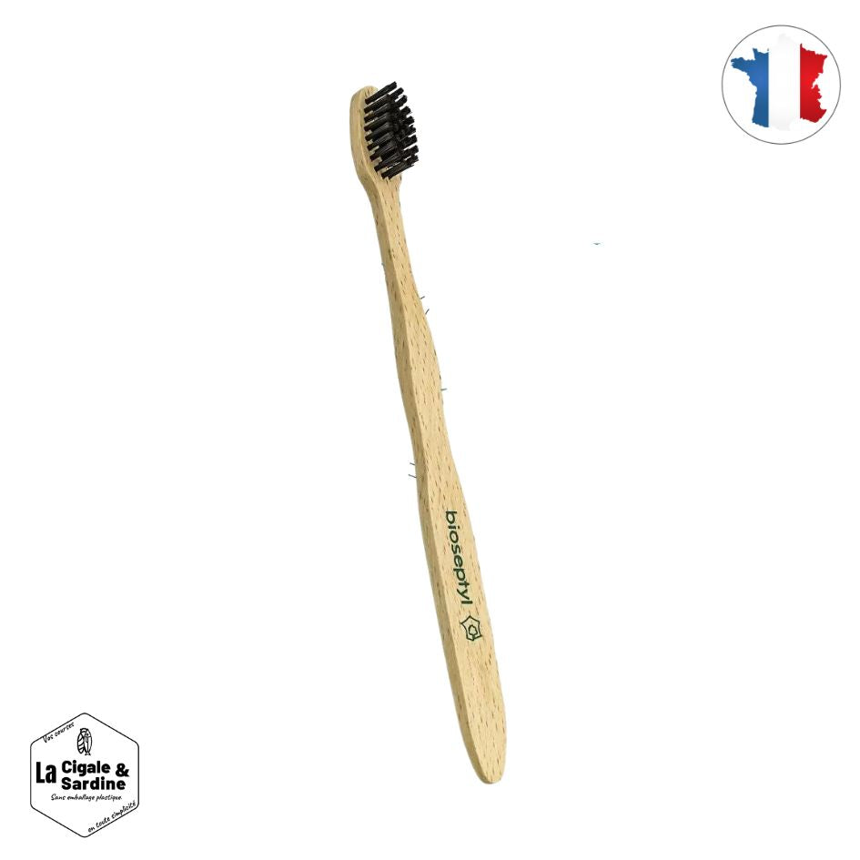 Brosse à Dent en bois de hêtre - Medium | Fabriquée en France