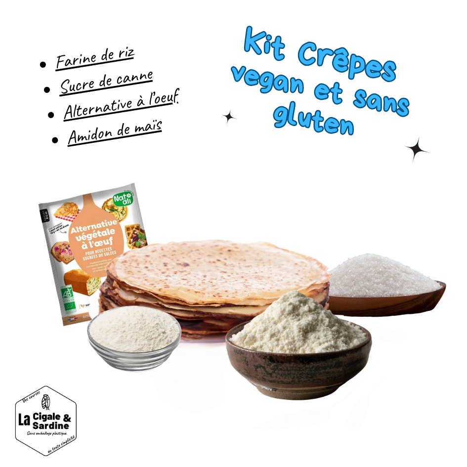 Mon Kit Pâte à Crêpes Vegan et Sans Gluten (2 à 3 personnes) | Chandeleur