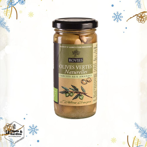 Olives Vertes farcies aux Amandes - bio - 350g