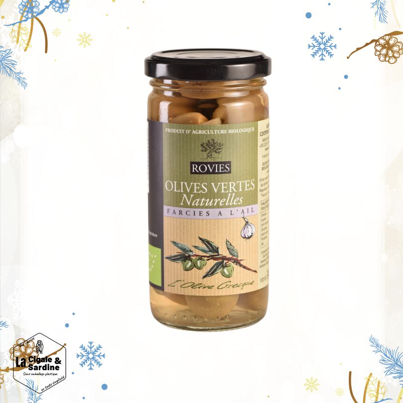 Olives vertes farcies à l'ail | Bio