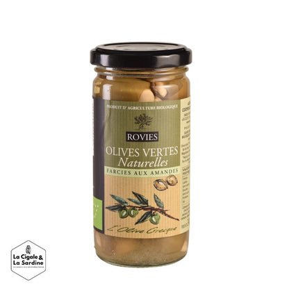 Olives Vertes farcies aux Amandes - bio - 350g