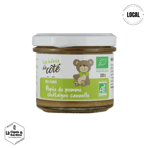 Purée de Pomme Châtaigne Cannelle (dès 4 mois)｜Petit pot Bio et Local
