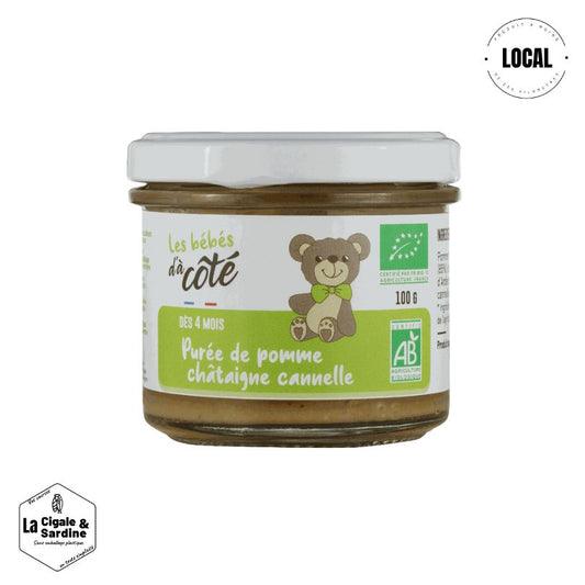 Purée de Pomme Châtaigne Cannelle (dès 4 mois)｜Petit pot Bio et Local