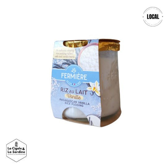 Riz au Lait à la vanille de Madagascar - Au Lait entier des Alpes | Pot individuel en Verre