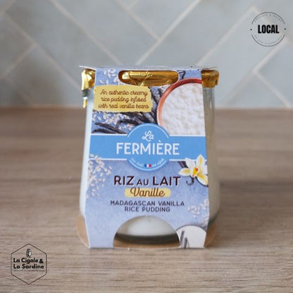 Riz au Lait à la vanille de Madagascar - Au Lait entier des Alpes | Pot individuel en Verre