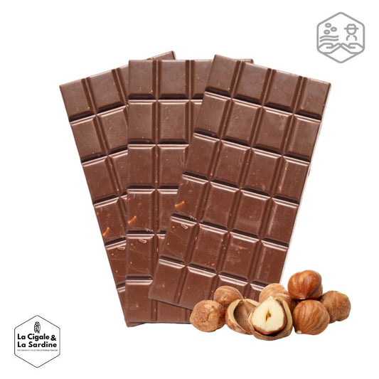 Tablette de Chocolat Lait Noisettes - VRAC|Fabriquée dans la Drôme