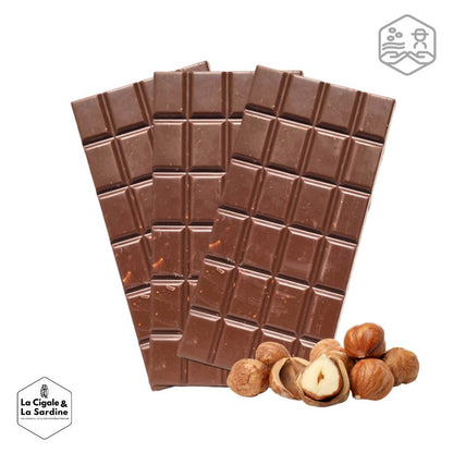 Tablette de Chocolat Lait Noisettes - VRAC｜Fabriquée dans la Drôme