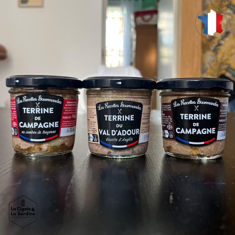 Terrines du Sud-Ouest - Campagne, Val d'Adour, Jambon de Bayonne  | 3 Pots de 90g