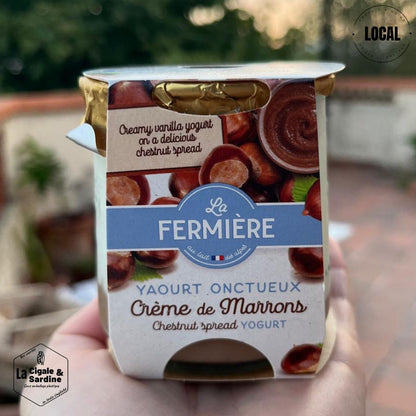 Yaourt Crème de Marron - Au Lait entier des Alpes | Pot individuel en Verre