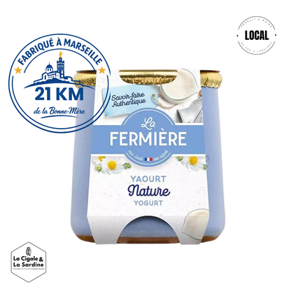 Yaourt Nature - Au Lait entier des Alpes | Pot individuel en Grès