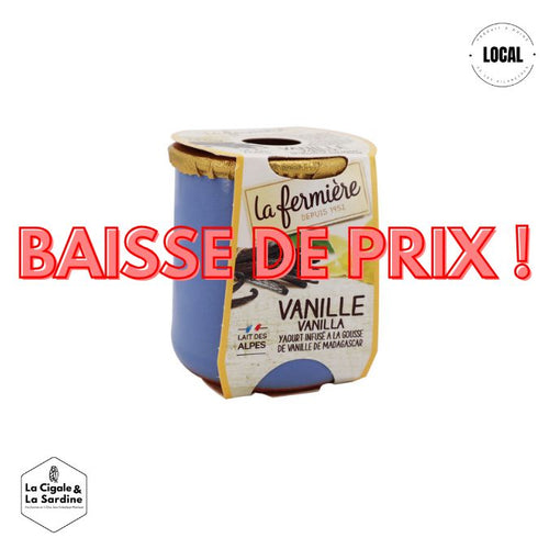 Yaourt à la vanille de Madagascar - Au Lait entier des Alpes | Pot individuel en Grès